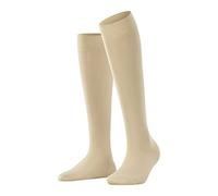FALKE Women's Cotton Touch W Kh Thin Long Plain 1 Pair Knee-High Socks, Beige Cream 4011, 2.5-5
