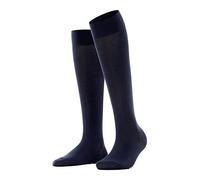 FALKE Women's Cotton Touch W Kh Thin Long Plain 1 Pair Knee-High Socks, Blue Dark Navy 6370, 5.5-8