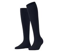 FALKE Women's Cotton Touch W Kh Thin Long Plain 1 Pair Knee-High Socks, Blue Space 6116, 2.5-5