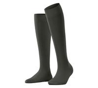 FALKE Women's Cotton Touch W Kh Thin Long Plain 1 Pair Knee-High Socks, Green Military 7826, 2.5-5