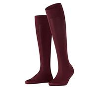 FALKE Women's Cotton Touch W Kh Thin Long Plain 1 Pair Knee-High Socks, Red Barolo 8596, 5.5-8
