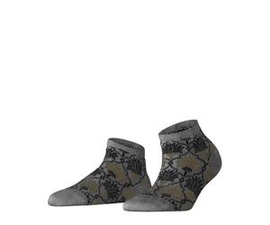 FALKE Women's Cuban Retreat W Sn Linen Cotton Low-Cut Patterned 1 Pair Trainer Socks, Grey Lunar 3225, 5.5-8