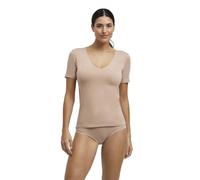 FALKE Women's Daily Climate Control Outlast Round Neck W S/S Sh Cotton Quick Drying Pack of 1 Underwear, Brown (Camel 4220), Large