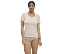 FALKE Women's Daily Comfort 2 Pack Round Neck W S/S Sh Cotton Breathable Pack of 2 Underwear, Beige (Vale 4016), S