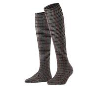 FALKE Women's Dormant Tweed 60 DEN W Kh Cotton Long Patterned 1 Pair Knee-High Socks, Grey Anthracite Melange 3089, 2.5-5