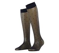 FALKE Women's Dot 15 DEN W Kh Sheer Patterned 1 Pair Knee-High Socks, Blue Marine 6179, 2.5-5