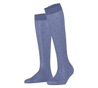 FALKE Women's Dot 15 DEN W Kh Sheer Patterned 1 Pair Knee-High Socks, Blue Smoky 6483, 2.5-5