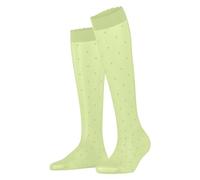 FALKE Women's Dot 15 DEN W Kh Sheer Patterned 1 Pair Knee-High Socks, Green Lemon 7498, 2.5-5