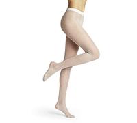 FALKE Women's Dot 15 DEN W Ti Sheer Patterned 1 Pair Tights, White 2209, S-M