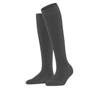 FALKE Women's Fable Estate W Kh Wool Long Plain Knee High Socks, Grey Flanell 3210, 2.5-5