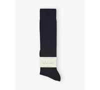 FALKE Women's Cotton Touch W Kh Thin Long Plain 1 Pair Knee-High Socks, Blue Dark Navy 6370, 5.5-8