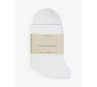 Falke Womens Falke Fine Softness Stretch Woven-Blend Socks 2000 White Eur 39-42/6-9 UK Women