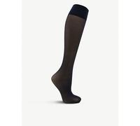 FALKE Women's Matt Deluxe 20 DEN W Kh Sheer Plain 1 Pair Knee-High Socks, Blue Marine 6179, 2.5-5