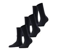 FALKE Women's Family Multipack W So Sustainable Cotton Plain 3 Pairs Socks, Blue Dark Navy 6379, 2.5-5