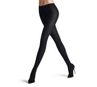 FALKE Women's Family Rib W Ti Cotton Plain 1 Pair Tights, Blue Dark Navy 6370, M-L