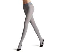 FALKE Women's Family Rib W Ti Cotton Plain 1 Pair Tights, Grey Light Melange 3390, S-M