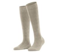 FALKE Women's Family W Kh Sustainable Cotton Long Plain 1 Pair Knee-High Socks, Beige Linen Melange 4541, 5.5-8