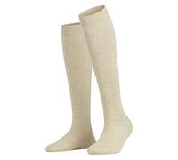 FALKE Women's Family W Kh Sustainable Cotton Long Plain 1 Pair Knee-High Socks, Beige Sand Melange 4659, 2.5-5