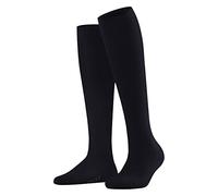 FALKE Women's Family W Kh Sustainable Cotton Long Plain 1 Pair Knee-High Socks, Blue Dark Navy 6379, 5.5-8