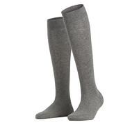 FALKE Women's Family W Kh Sustainable Cotton Long Plain 1 Pair Knee-High Socks, Grey Greymix 3399, 5.5-8