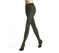 FALKE Women's Family W Ti Sustainable Cotton Plain Tights, Green Artichoke 7436, M