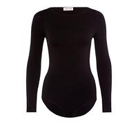 FALKE Women's Fine Cotton Crew Neck W Bo Soft Fabric Longsleeved 1 Piece Shapewear Bodysuit, Black 3009, XS 34-36