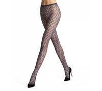 FALKE Women's Fluid Fusion W Ti Sheer Patterned Tights 1 Pair, Blue Ink 6491, M-L