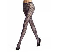 FALKE Women's Fluid Fusion W Ti Transparent Gemustert Tights, 20 denier, Red Wineberry 8761, M