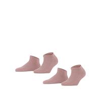 FALKE Women's Happy Double Pack W Sn Cotton Low-Cut Plain 2 Pairs Trainer Socks, Pink Blossom 8645, 2.5-5