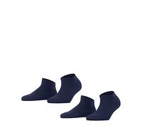 FALKE Women's Happy Double Pack W Sn Cotton Low-Cut Plain 2 Pairs Trainer Socks, Blue Royal 6000, 5.5-8