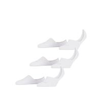 FALKE Women's Invisible Step High Cut Multipack W In Cotton No-Show Plain Liner Socks 3 Pairs, White 2000, 2.5-3.5
