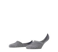 FALKE Women's Invisible Step High Cut W IN Cotton No-Show Plain 1 Pair Liner Socks, Grey (Light Grey Melange 3390) new - eco-friendly, 7-8
