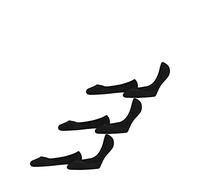FALKE Women's Invisible Step Medium Cut Multipack W In Cotton No-Show Plain 3 Pairs Liner Socks, Black 3000, 4-5
