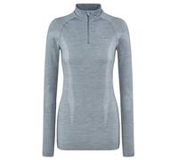 Falke Womens Long Sleeve Zip Wool Tech Shirt - Grey Heather