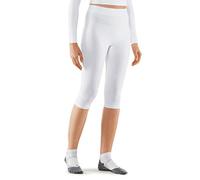 FALKE Women's Maximum Warm 3/4 W Ti Functional Yarn Quick Dry 1 Piece Base Layer Bottom, White 2860, M