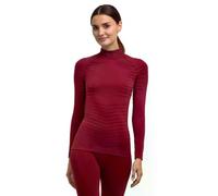 FALKE Women's Maximum Warm High Neck W L/s Sh Functional Yarn Quick Dry 1 Piece Base Layer Top, Red Merlot 8117 Trend, M