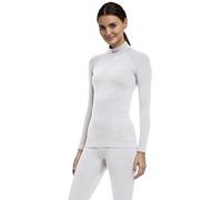 FALKE Women's Maximum Warm High Neck W L/s Sh Functional Yarn Quick Dry 1 Piece Base Layer Top, White 2860 Trend L