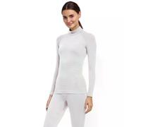 FALKE Women's Maximum Warm High Neck W L/s Sh Functional Yarn Quick Dry Base Layer Top 1 Piece, White 2860, XL