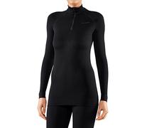 FALKE Women's Maximum Warm High Zip Neck W L/s Sh Functional Yarn Quick Dry 1 Piece Base Layer Top, Black 3000, L