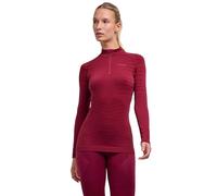FALKE Women's Maximum Warm High Zip Neck W L/s Sh Functional Yarn Quick Dry Base Layer Top 1 Piece, Red Merlot 8117, S