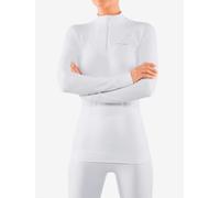 Falke Women's Maximum Warm High Zip Neck W L/s Sh Functional Yarn Quick Dry Base Layer Top 1 Piece, White 2860-O, XL