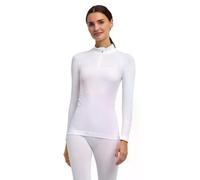 FALKE Women's Maximum Warm High Zip Neck W L/s Sh Functional Yarn Quick Dry Base Layer Top 1 Piece, White 2860, XS