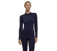 FALKE Women's Maximum Warm Round Neck W L/S SH Functional Yarn Quick Dry 1 Piece Base Layer Top, Blue (Space Blue 6116) - Trend, XS