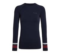 FALKE Women's Maximum Warm Round Neck W L/s Sh Functional Yarn Quick Dry 1 Piece Base Layer Top, Blue Space 6116 Stripe, S