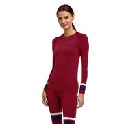 FALKE Women's Maximum Warm Trend Round Neck W L/s Sh Functional Yarn Quick Dry Base Layer Top 1 Piece, Red Merlot 8117, S