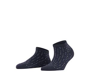 FALKE Women's Multispot W Sn Cotton Low-Cut Patterned 1 Pair Trainer Socks, Blue Darkblue 6681, 2.5-5