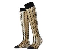 FALKE Women's Paradise Net W Kh Sheer Patterned 1 Pair Knee-High Socks, Black 3009, 5.5-8