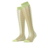 FALKE Women's Paradise Net W Kh Sheer Patterned 1 Pair Knee-High Socks, Green Lemon 7498, 5.5-8