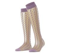 FALKE Women's Paradise Net W Kh Sheer Patterned 1 Pair Knee-High Socks, Pink Shell 8045, 5.5-8