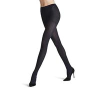 FALKE Women's Prime Rib 60 DEN W Ti Semi-Opaque Patterned 1 Pair Tights, Blue Marine 6179, M-L